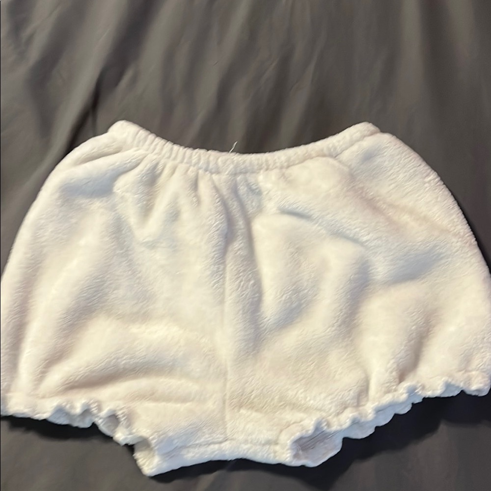 Cozy White Women Fleece Shorts